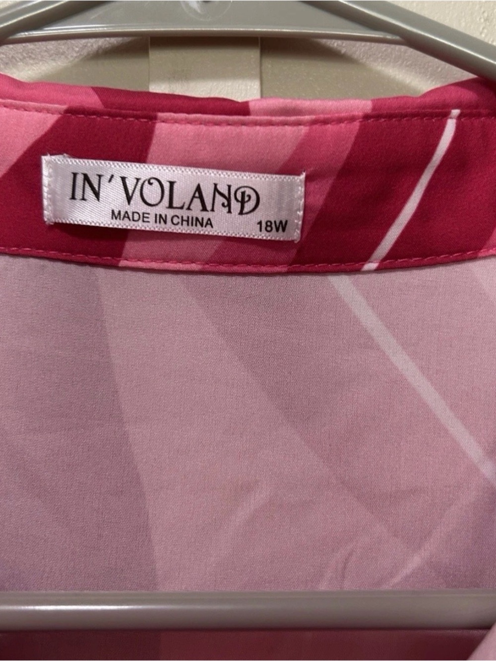 In’Voland Pink Patterned Button-Up Blouse - Picture 2 of 6